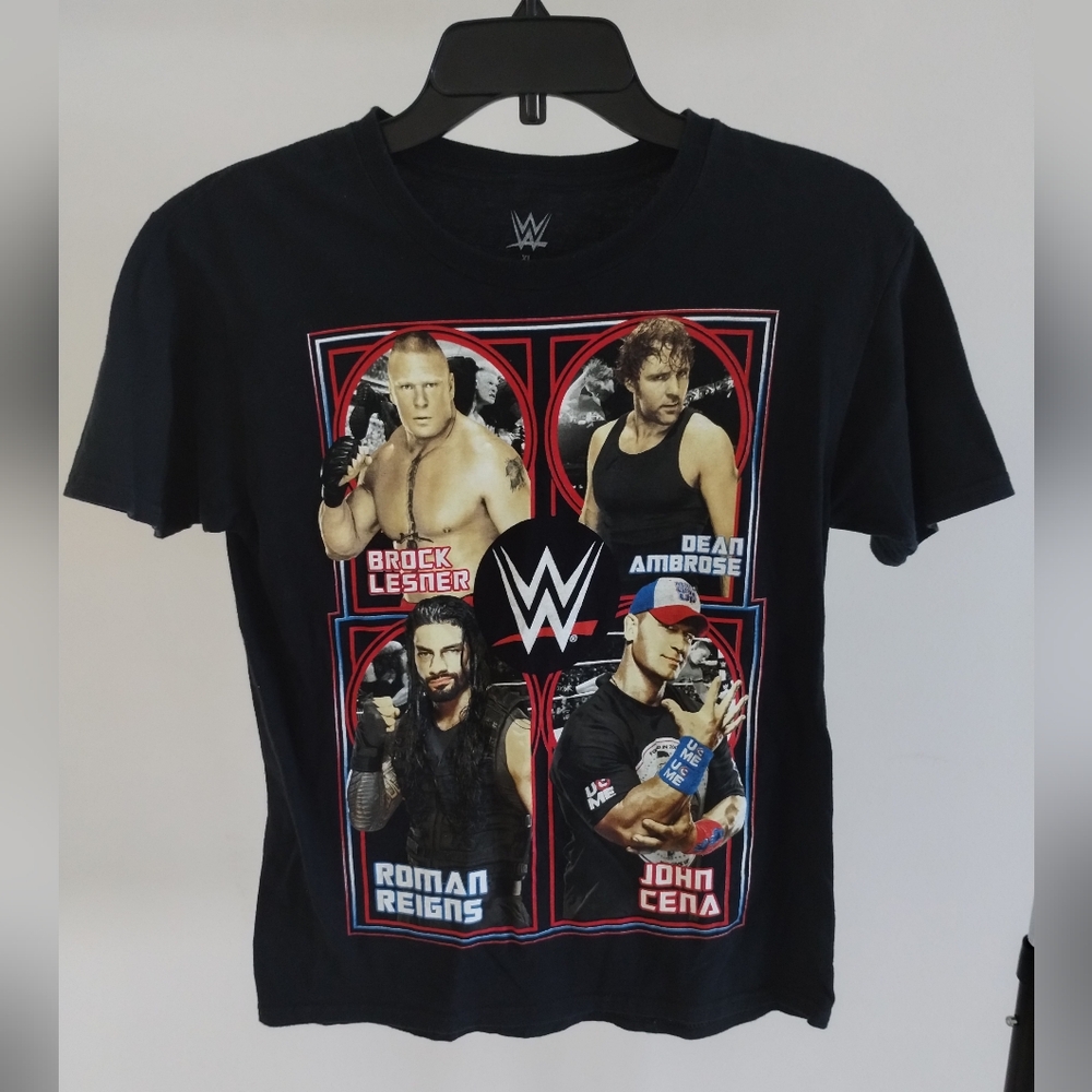 WWE T Shirt Cena Reigns Ambrose Brock Lesnar Children's Kids XL Size 14/16